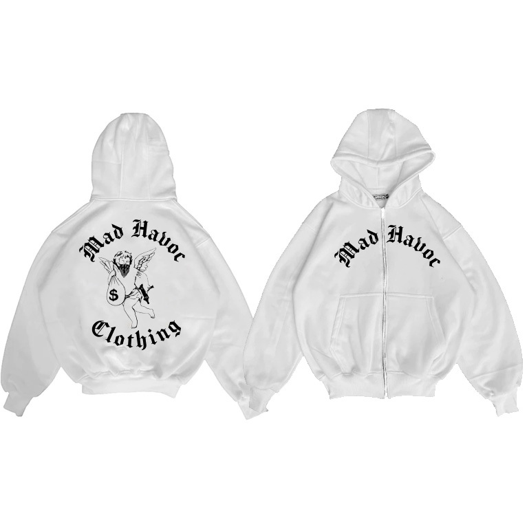 Boxy Mad Eat Fleece Zipper Hoodie S-XXXL | Shopee Philippines