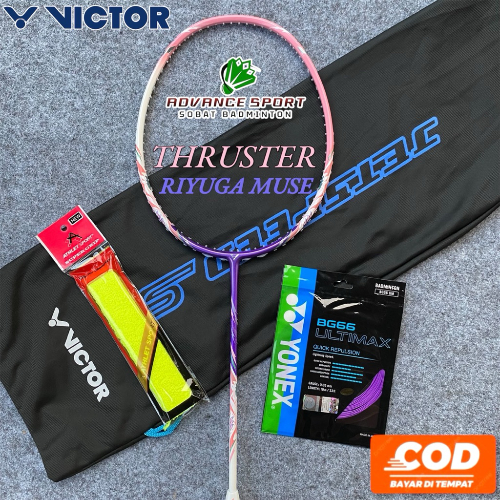 VICTOR THRUSTER TK-RIYUGA MUSE TENSION 30 LBS BADMINTON RACKET READY TO ...