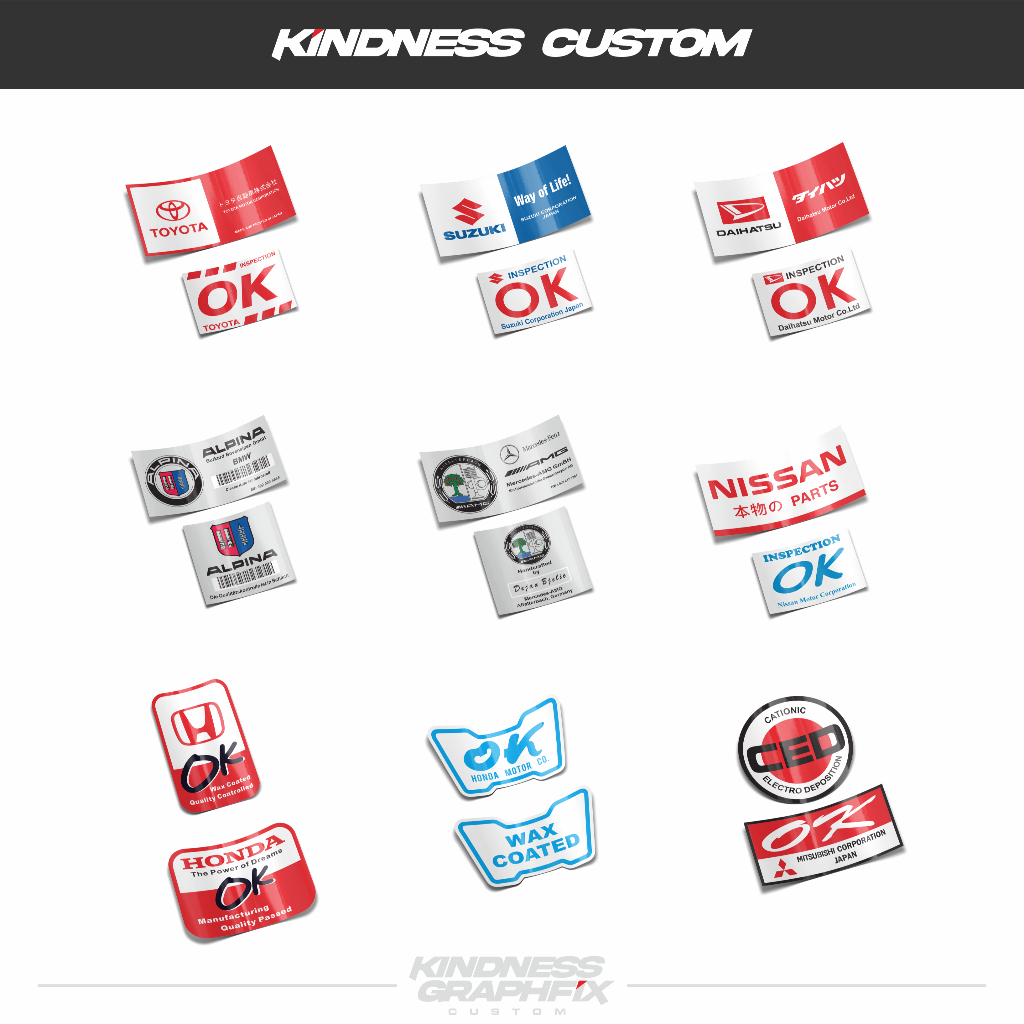 Various sticker Rare OK inspection quality control original look JDM ...
