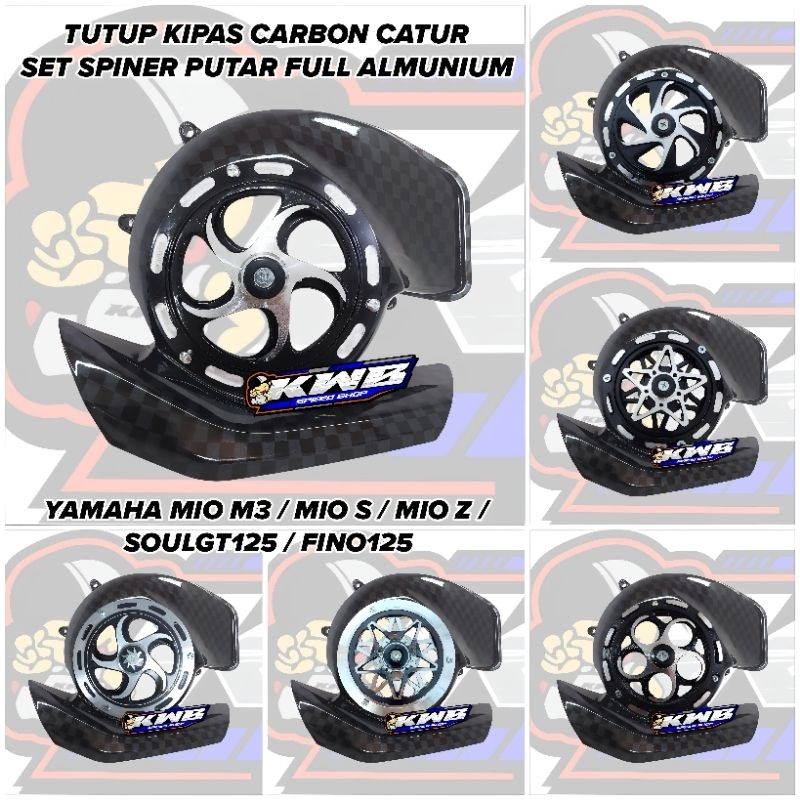 MESIN Carbon engine fan Cover with chess motif, aluminum spinner set ...