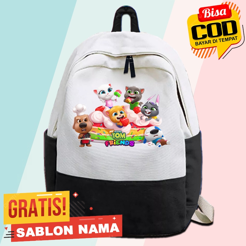 My Talking Tom Friends Logo School Backpack / School Backpack | Shopee ...
