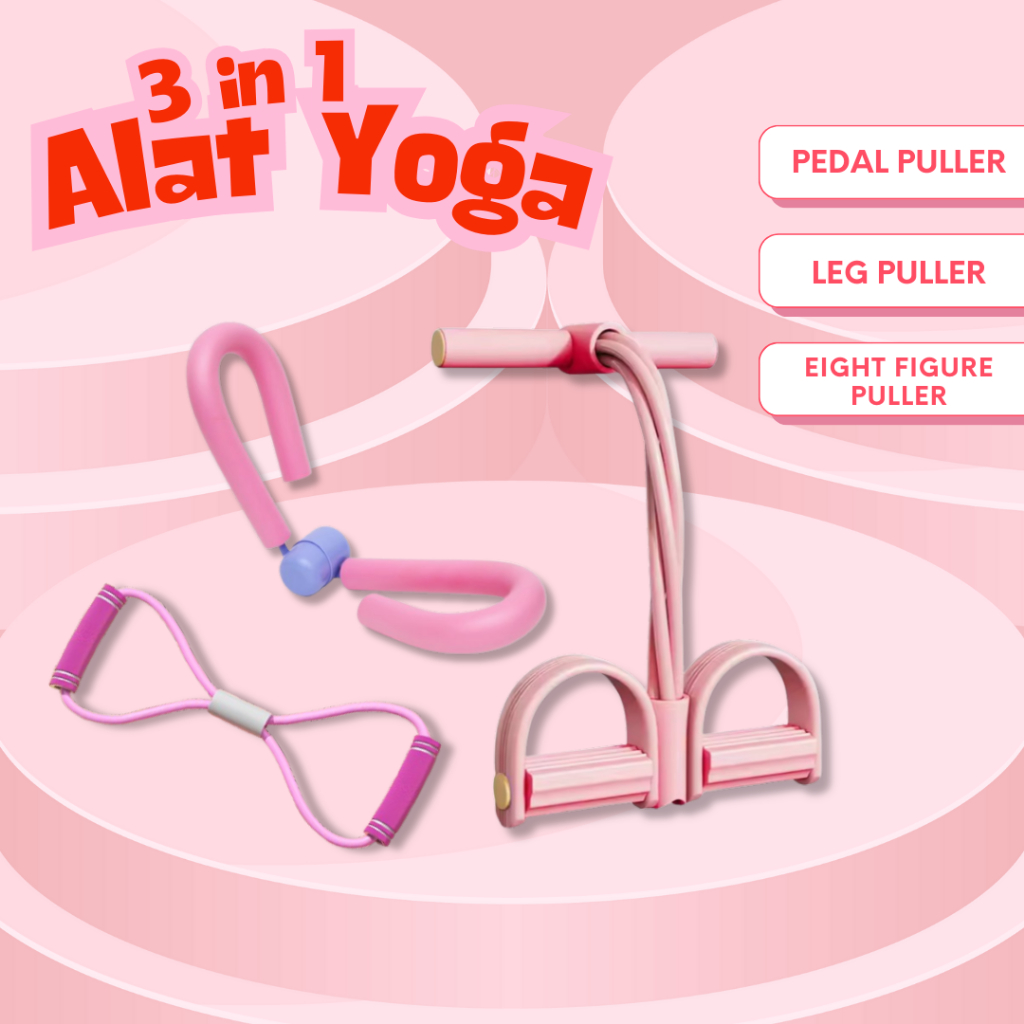 3 IN 1 YOGA COMBO PACKAGE Tummy Trimmer 4 STRAPS, Stretching Rope & Leg ...