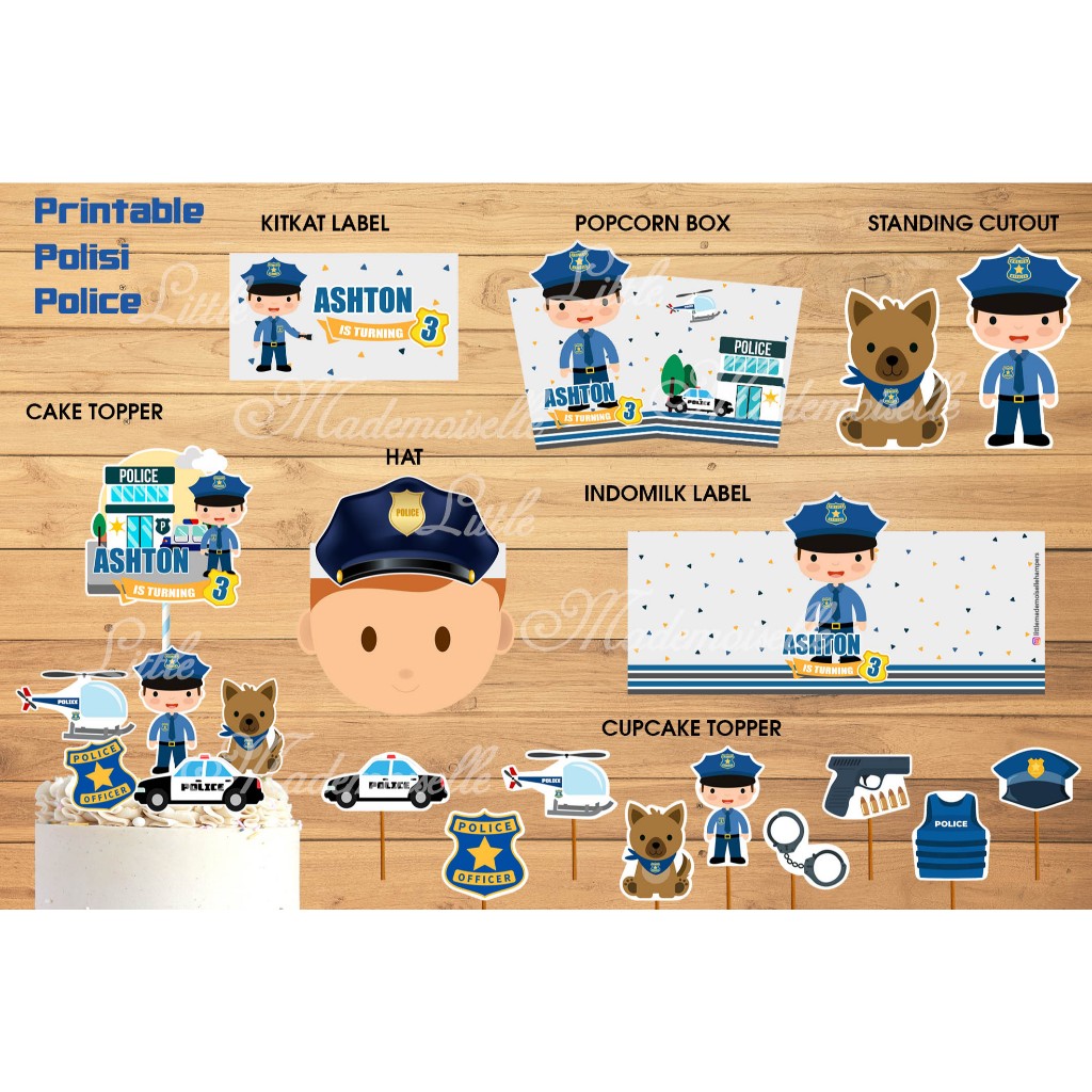 Party printable / police policewoman Party package | Shopee Philippines
