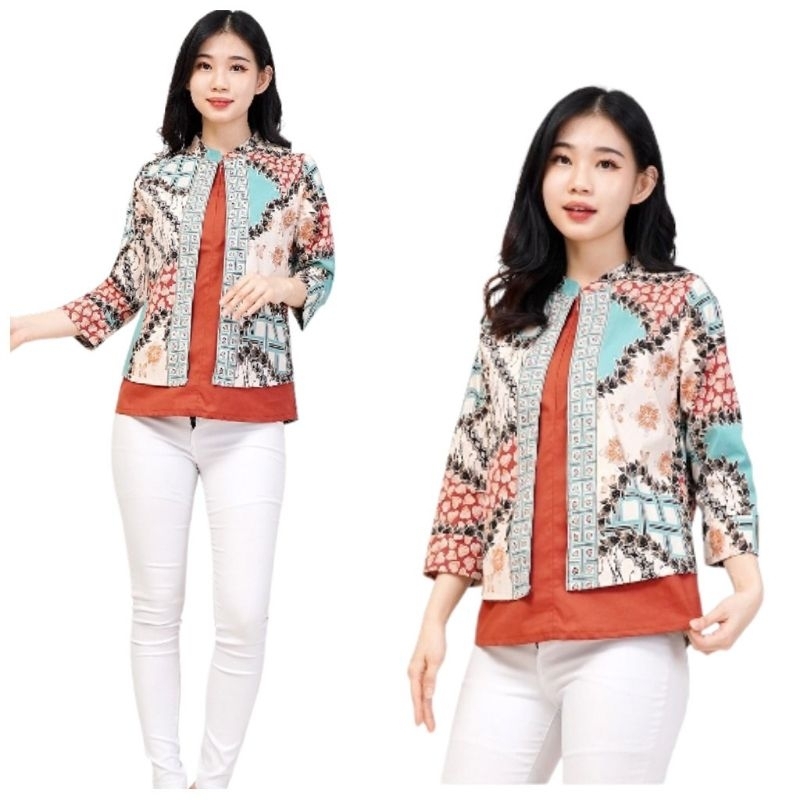 Office Women's Batik Top/Batik with Modern Sleeves | Shopee Philippines