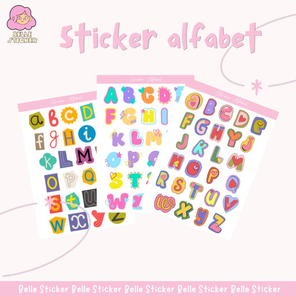 Alphabet Letter AZ Stickers Waterproof Aesthetic Scrapbook Decoration ...