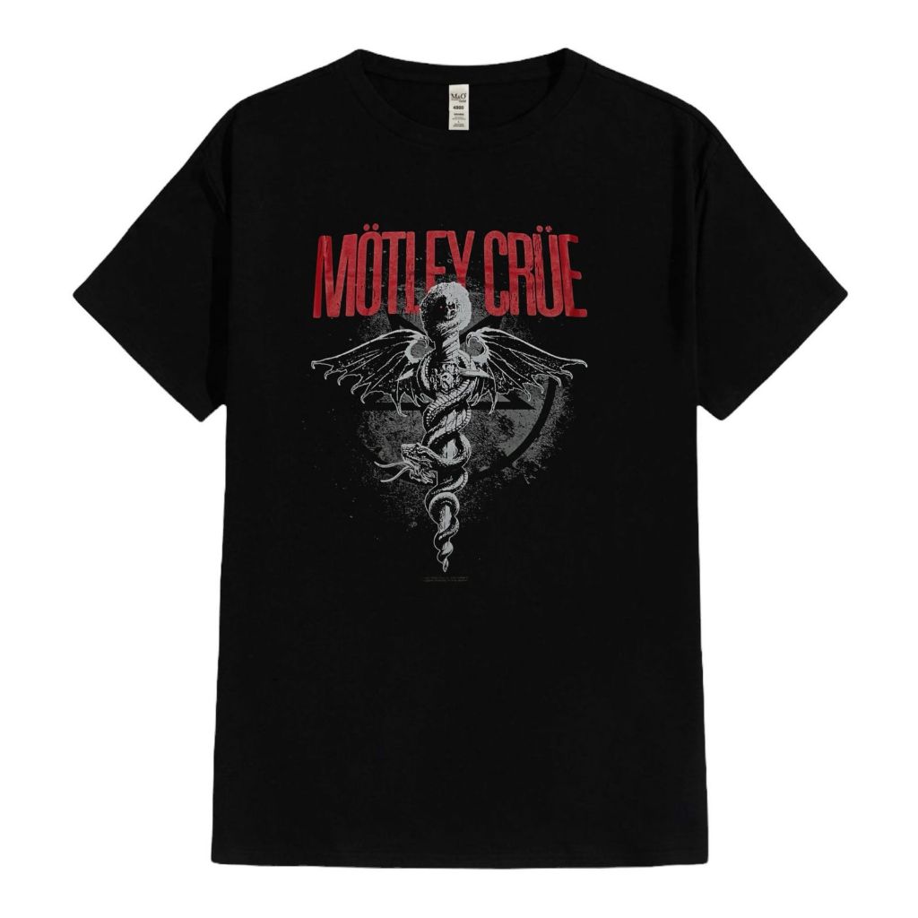 T-shirt Motley Crue Ufficiale - Band Dagger, Nera, Unisex, Cotone, Stampa Grafica Vintage