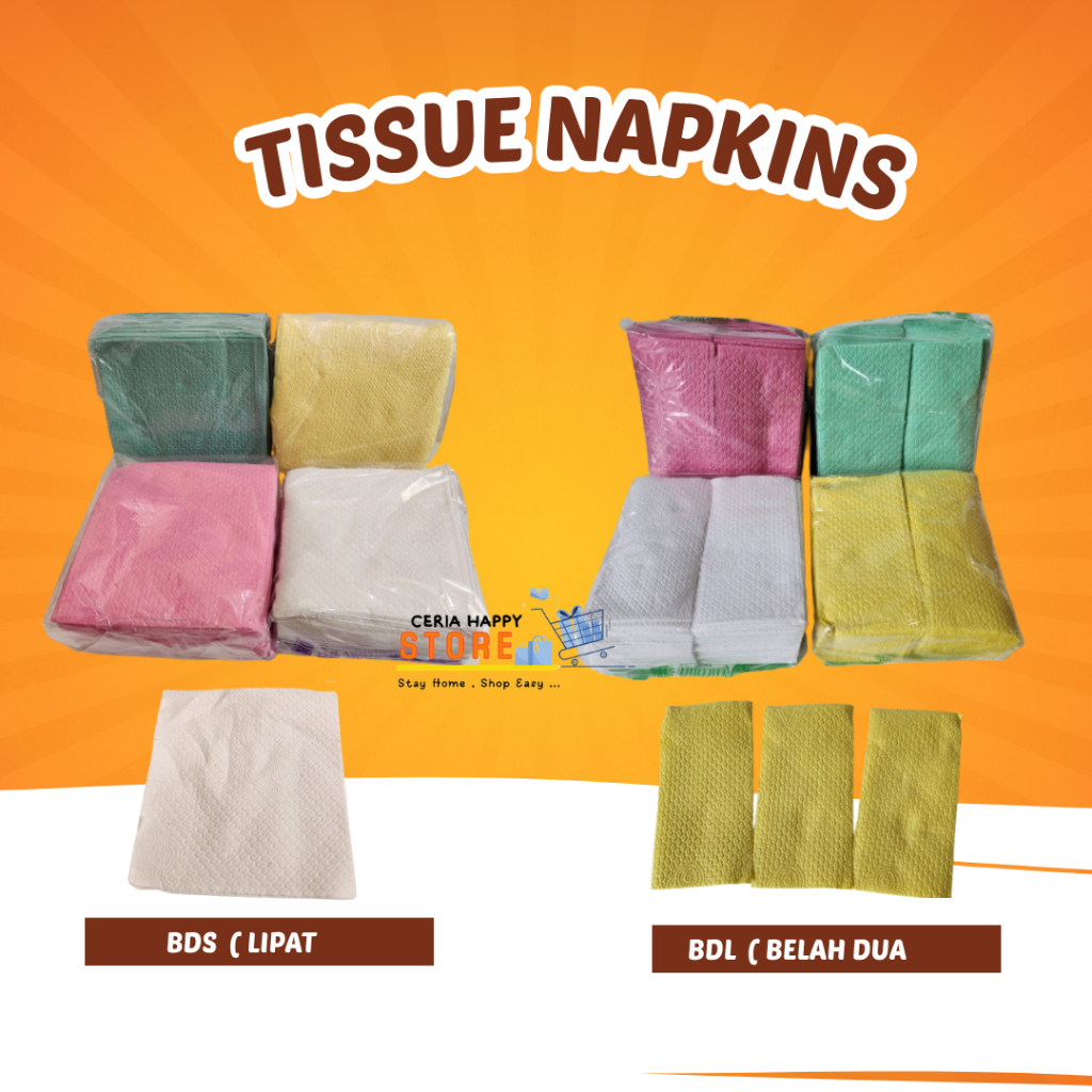 CERIA - Dining Table Tissue Napkins Split Two l Tissues for Padang ...