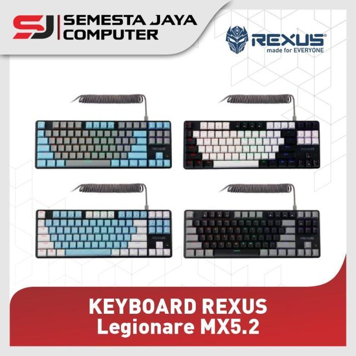 REXUS MX5.2 GAMING KEYBOARD MECHANICAL SMOKY BLUE SWITCH BLUE | Shopee ...
