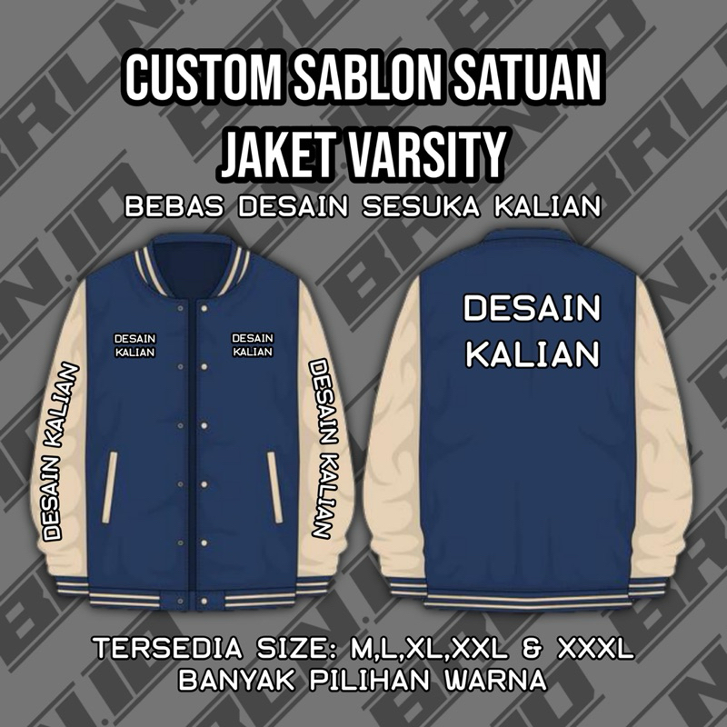 CUSTOM SCREEN PRINTING ON ONE VARSITY JACKETS WITH FREE DESIGN/Custom ...