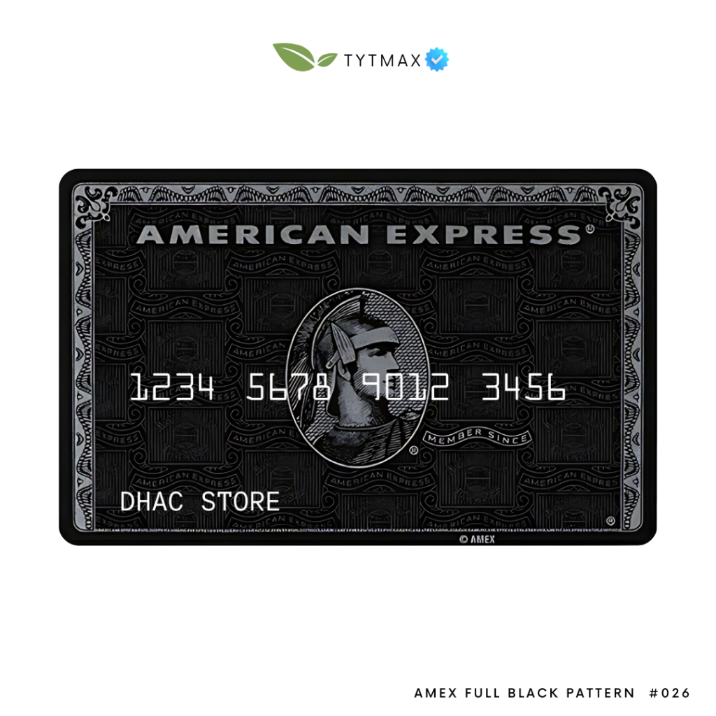 Amex full black pattern #026 Dummy Credit Card/ Premium Fake ID Card ...