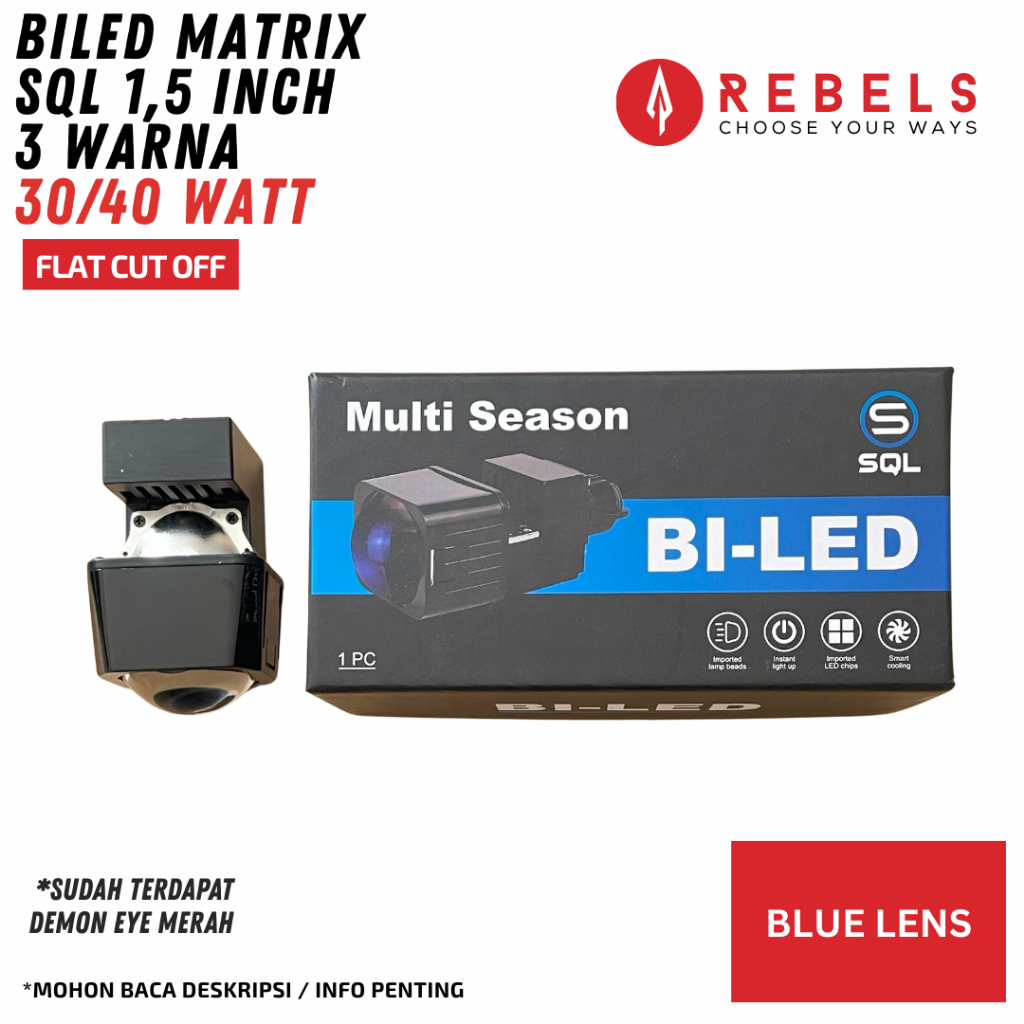 MERAH Biled Matrix SQL 1.5 Inch 3 Colors + Demon Red For Motorcycles ...