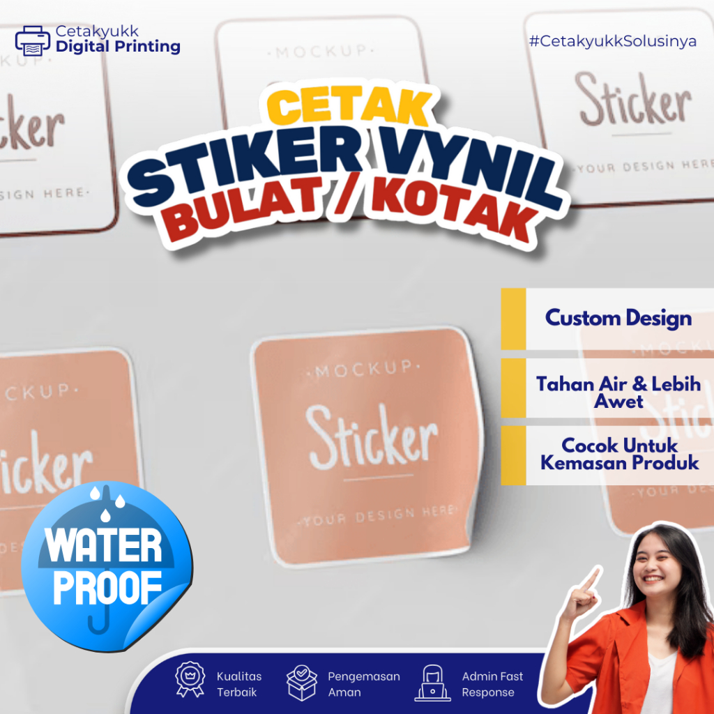Print Custom Vinyl Waterproof Transparent Stickers FREE CUTTING | Round ...
