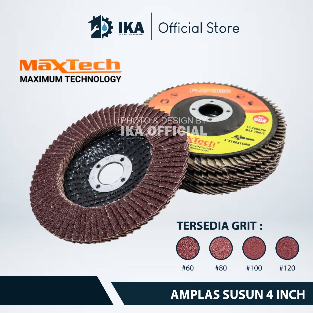 MATA 4 inch IN STACKING SANDPAPER / Flap disc 4 GRID 60 80 100 120 ...