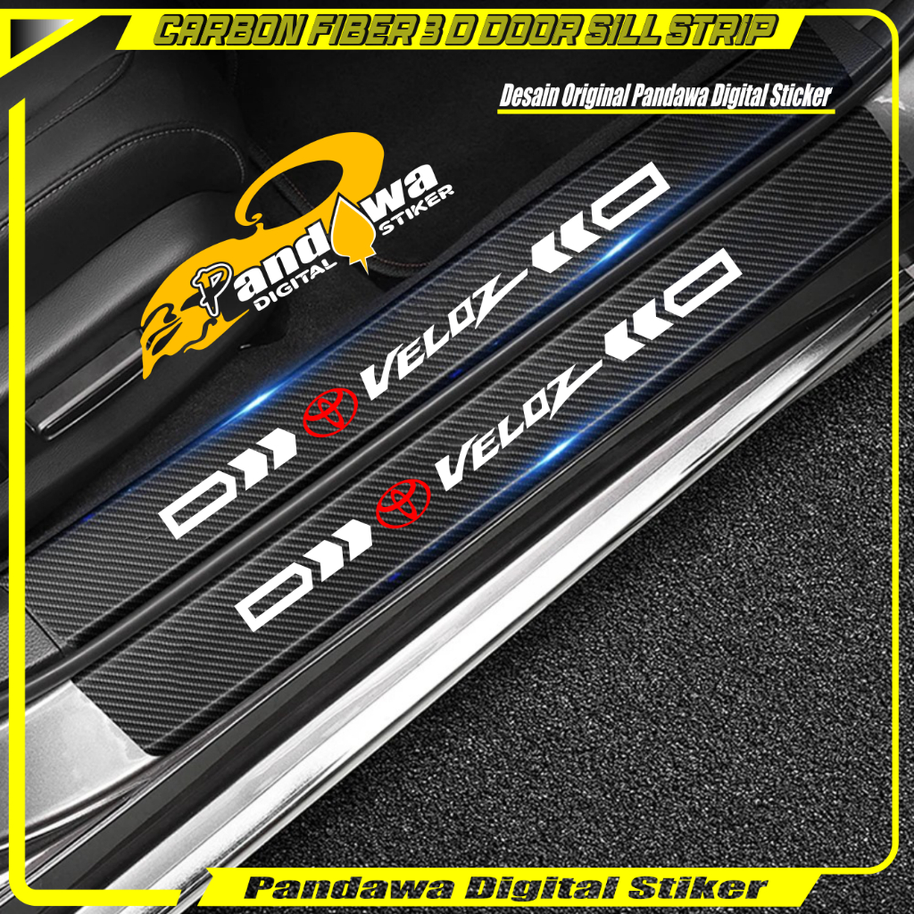 3D CARBON SILL PLATE FOR TOYOTA VELOZ CAR 3D CARBON STICKER CAR LUGGAGE ...