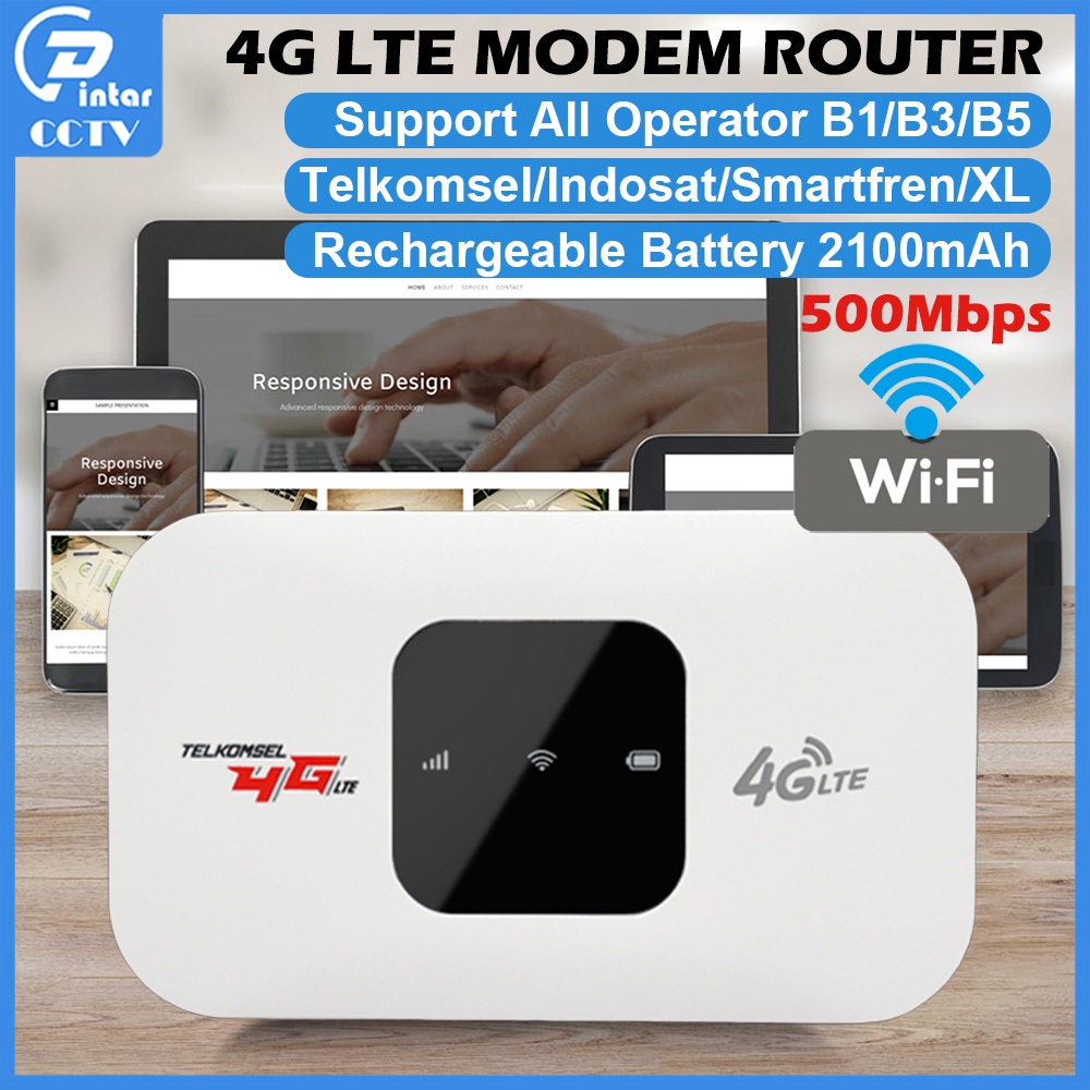 500Mbps 4G modem LTE SIM Card Mobile WiFi Router Built in battery ...