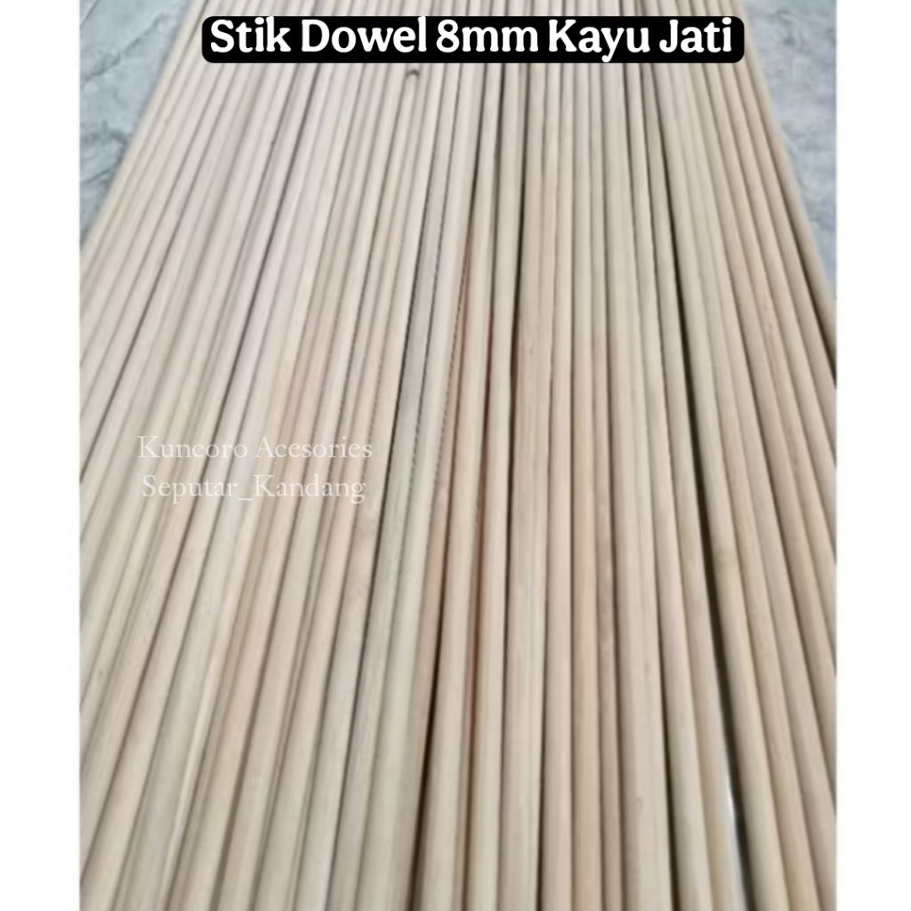 Round Dowel Stick Perch Diameter 8mm Length 1 meter Teak Wood Perch for ...