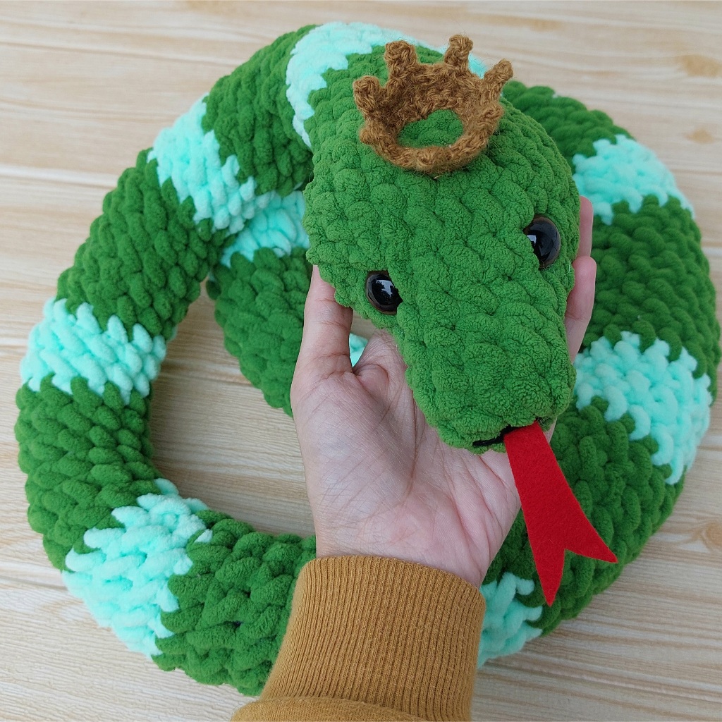 Infelt - snake plush crochet - knitted snake doll newborn baby photo ...