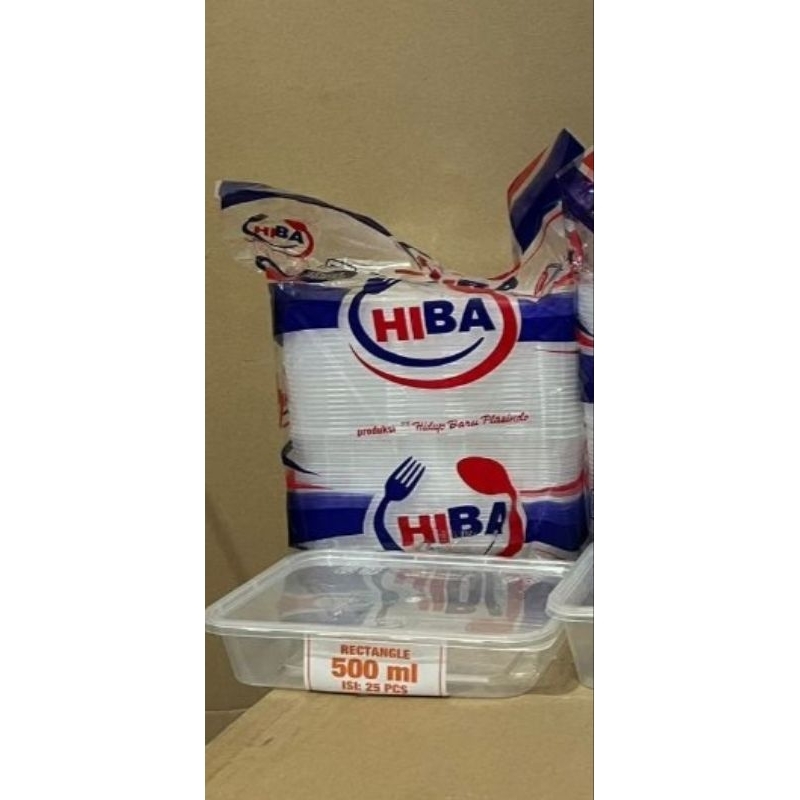 HIBA Rectangular Plastic Thinwall 500ml (Contains 25pcs) / Plastic ...