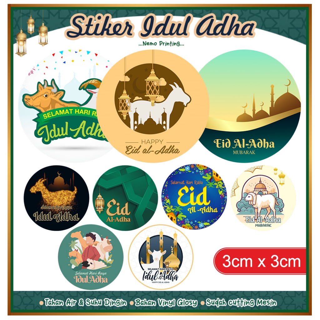 Idul Adha Eid Al Adha Round Label Stickers Hampers Cake Parcels Labels ...