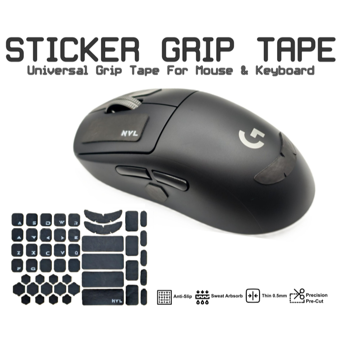 Universal Anti-Slip Mouse Sticker Pre-Cut DIY Grip Tape for Gaming ...
