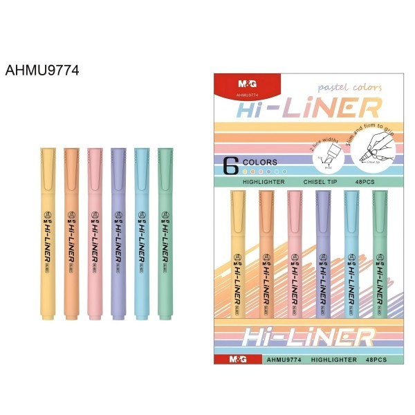 M&G HIGHLITER HI-LINER PASTEL COLORS AHMU9774 - 10037594 | Shopee ...