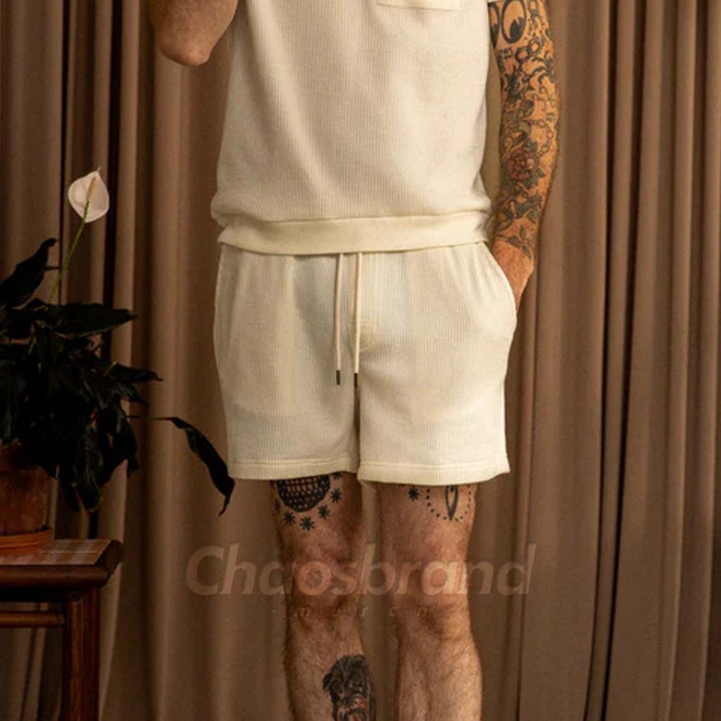 DANDY DEL MAR The Cannes Waffle Knit Shorts - Vintage Ivory Original ...