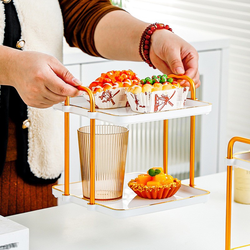 Unique 2-Tier Cake Serving Rack Kitchen Spice Rack Glass Rack ...