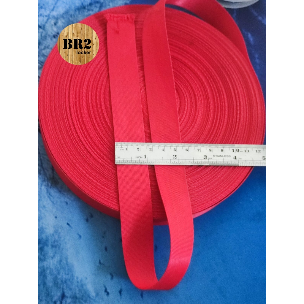 MERAH Nylon Webbing rope 2.5 cm / 25 mm wide red - 1 meter | Shopee ...