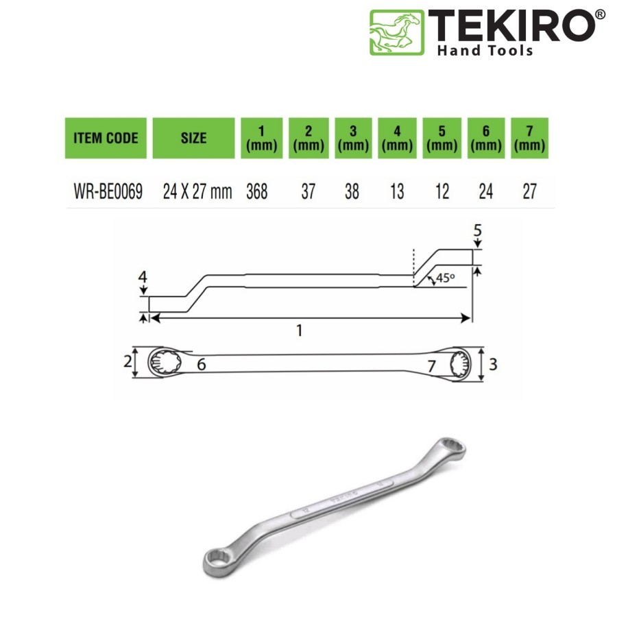 Tekiro Ring Box End Wrench Key 24x27 24 x 27 mm Ring Key 24 x 27mm ...