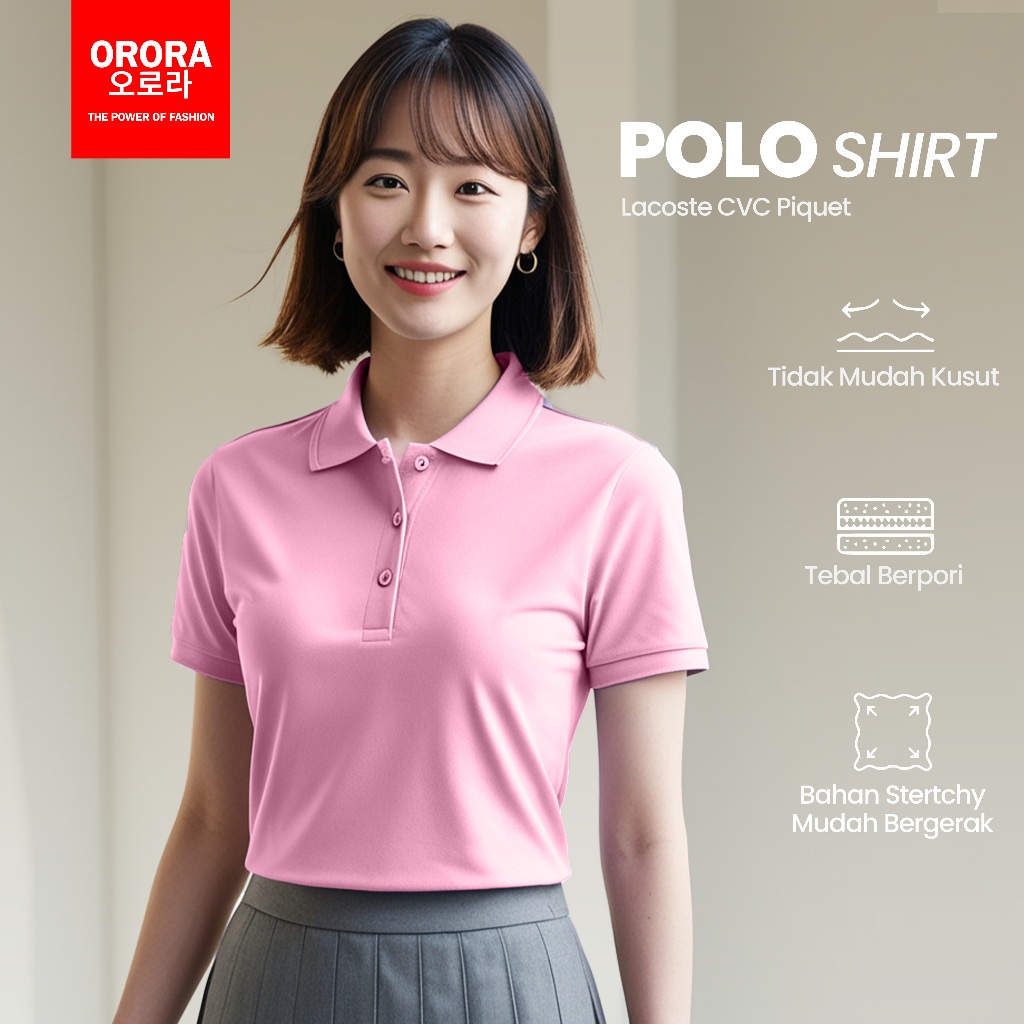 Polo Collar Tee in Pink Cote D Azur