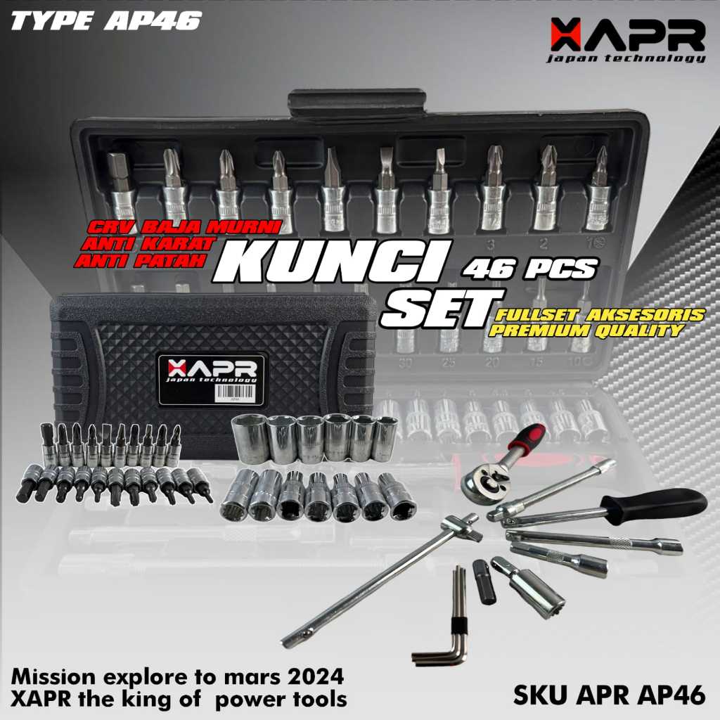 READY SHOCK WRENCH SET APR JAPAN TYPE AP46 SHOCK WRENCH 46 PCS FULLSET ...