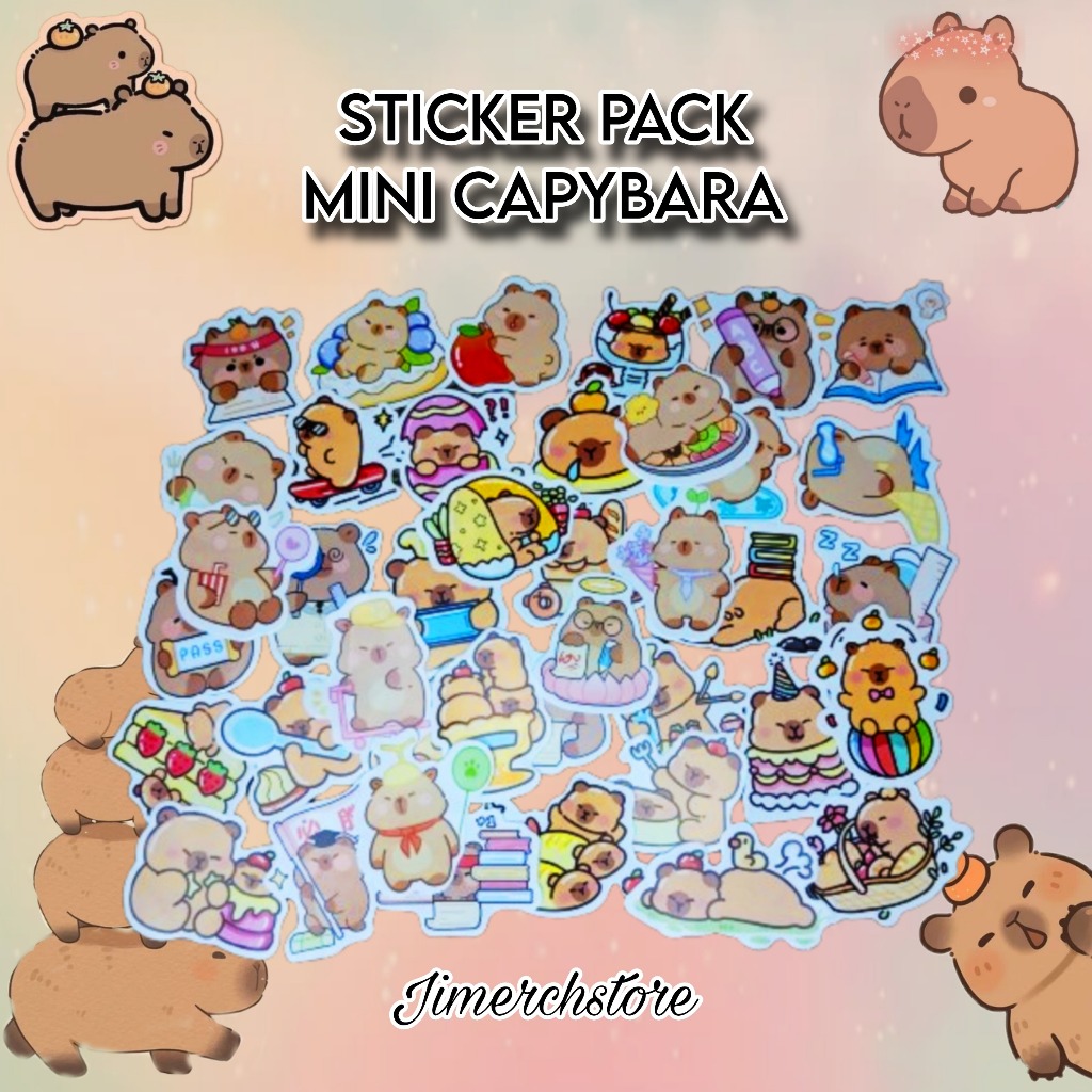 MINI CAPYBARA STICKER STICKER Pack set contains 40 pcs | Shopee Philippines
