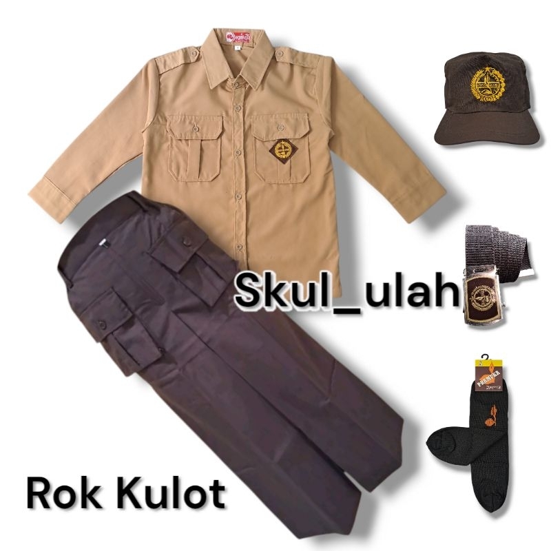 Elementary School Girls Scout Uniform Set Long Scout Shirt Skirt Long ...