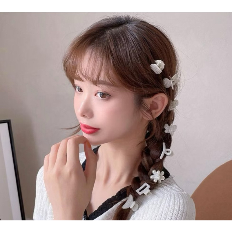Mini hair clips small hair clips white bangs clips. | Shopee Philippines