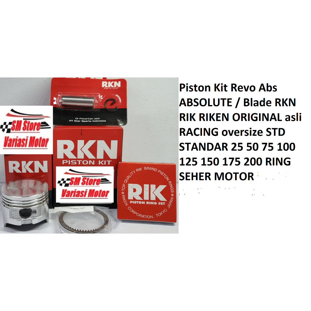 Piston Kit Revo Abs ABSOLUTE / Blade RKN RIK RIKEN ORIGINAL ORIGINAL ...