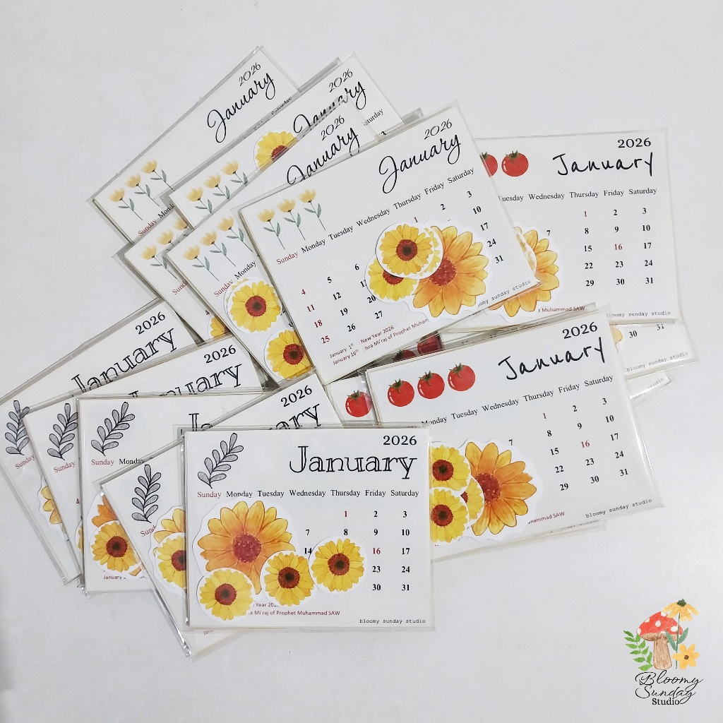 Mini Calendar Sticker / Mini Calendar Sticker 2026 | Shopee Philippines