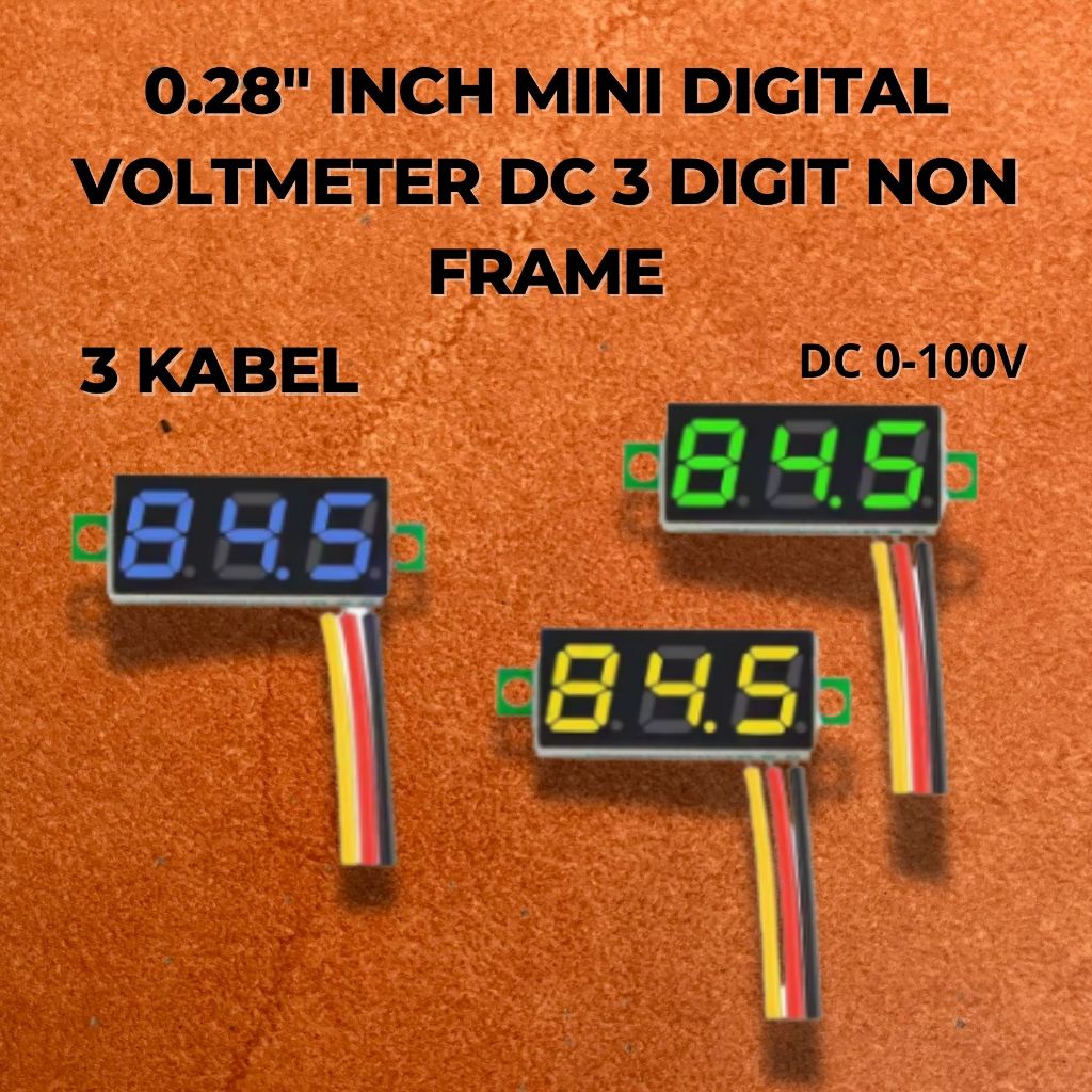 Mini Digital DC Voltmeter 3 Wires DC 0-100V NON FRAME 0.28