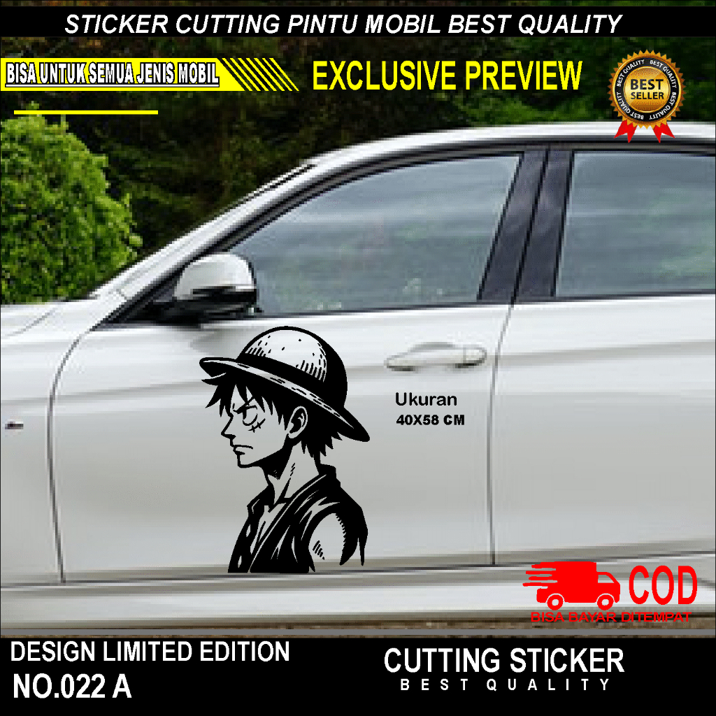 LUFI ONE PIECE CAR DOOR CUTTING STICKER | Shopee Philippines