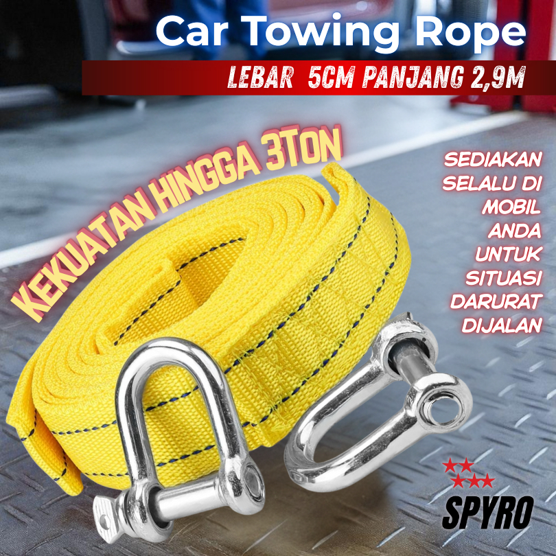 Multipurpose Car Tow Rope - Emergency Tow Rope 3 Ton Capacity | Shopee ...