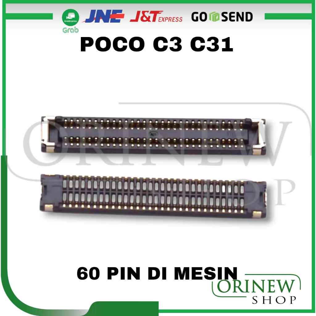 MESIN Lcd Socket Connector poco C3 C31 60 Pin Mainboard Machine Socket ...