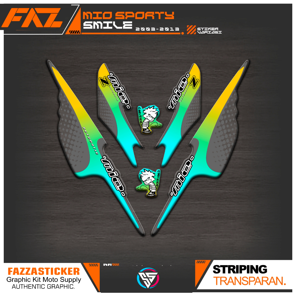 UV TRANSPARENT STRIPING MIO SPORTY MOTIF 35 CLEAR STICKER YAMAHA MIO ...