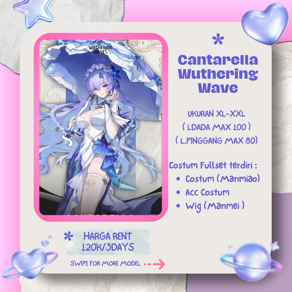 RENTAL CANTABRELLA WUTHERING WAVE COSPLAY COSTUME | Shopee Philippines
