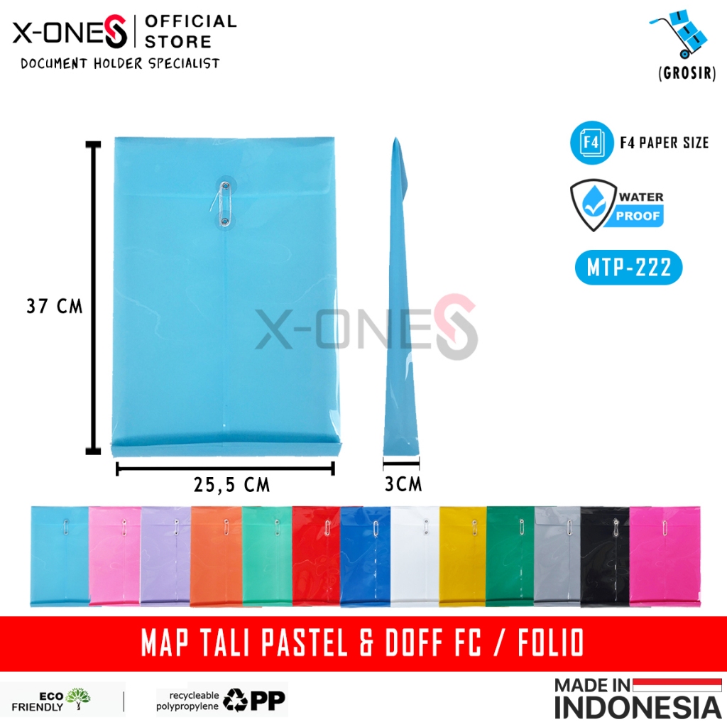 X-ONE MAP THICK PASTEL & DOFF PLASTIC STRAP WITH BACK SIZE F4 FOLIO ...
