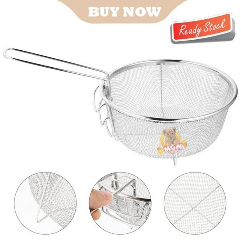 Deep Fry Strainer oil filter Fried food drainer Folding handle ...