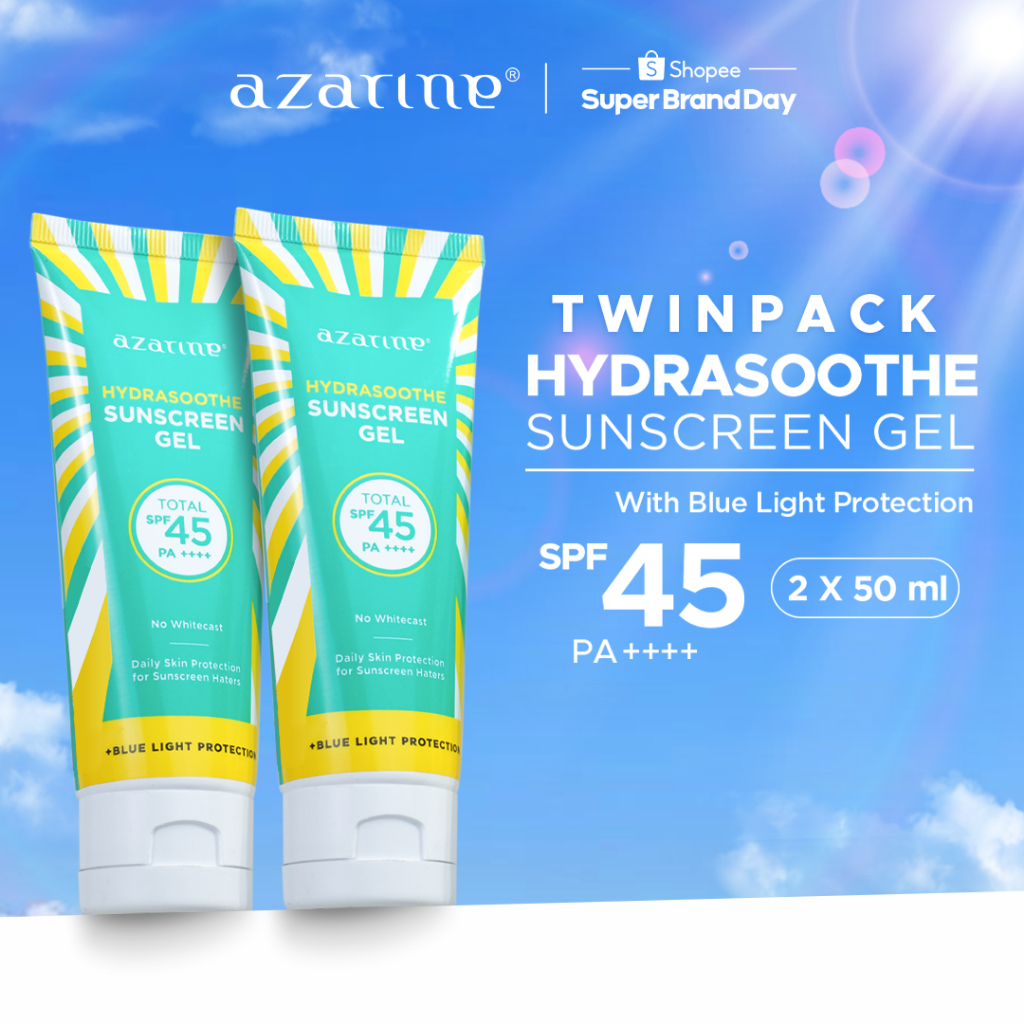 [Twin Pack Gel] Azarine Hydrasoothe Sunscreen Gel SPF45 PA++++ [2x50ml ...