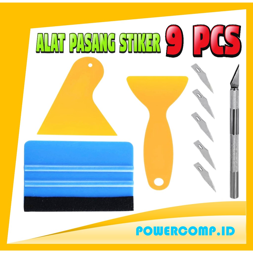 MATA PWRUK02 9 PCS Sticker Installation Tool | Plastic Rubber Squeegee ...