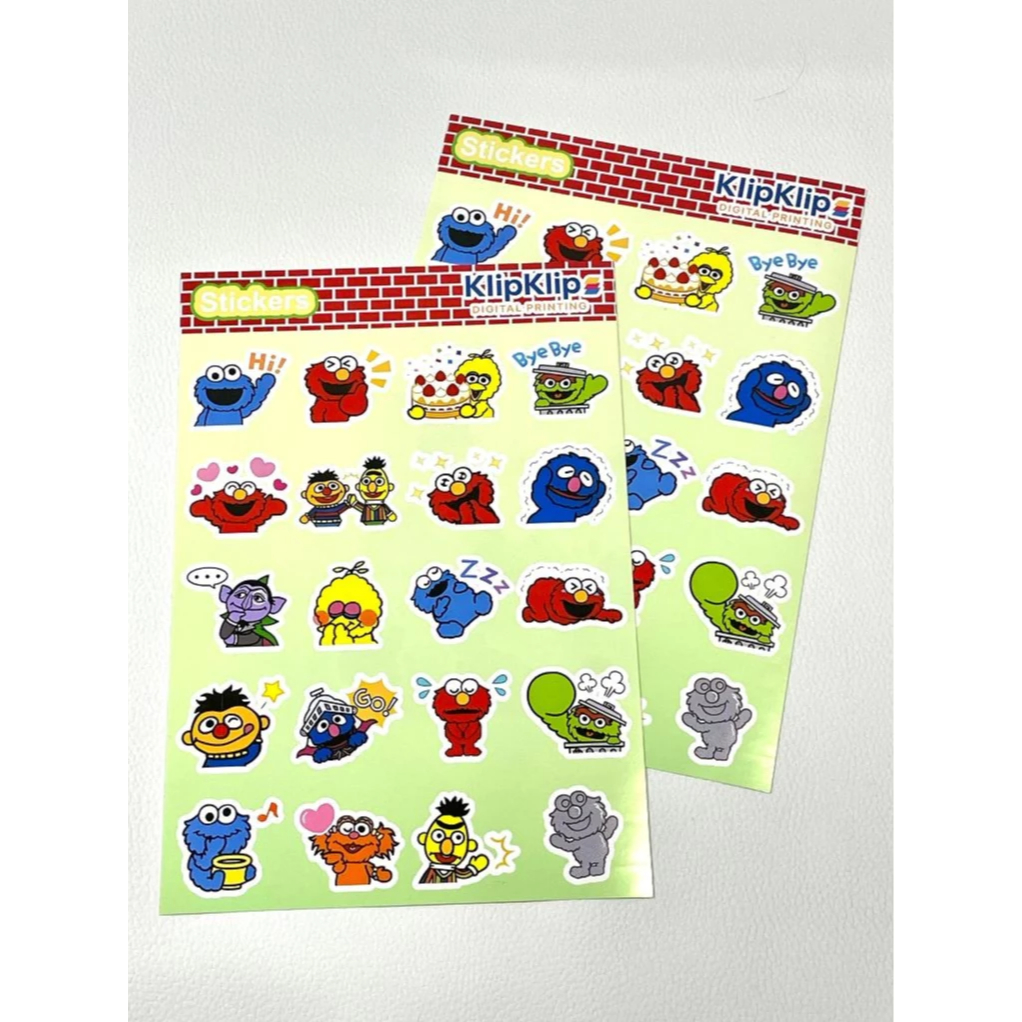 Sesame Street Glossy Sticker Pack Cute Character Elmo Cookie Monster ...