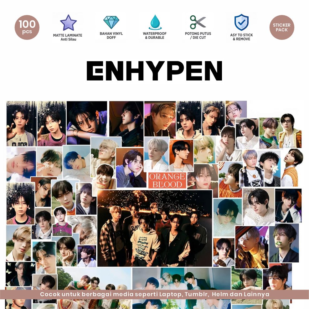 100 Sticker Pack ENHYPEN Korean ENGENE Kpop Boy Group Blo*dORANGE ...