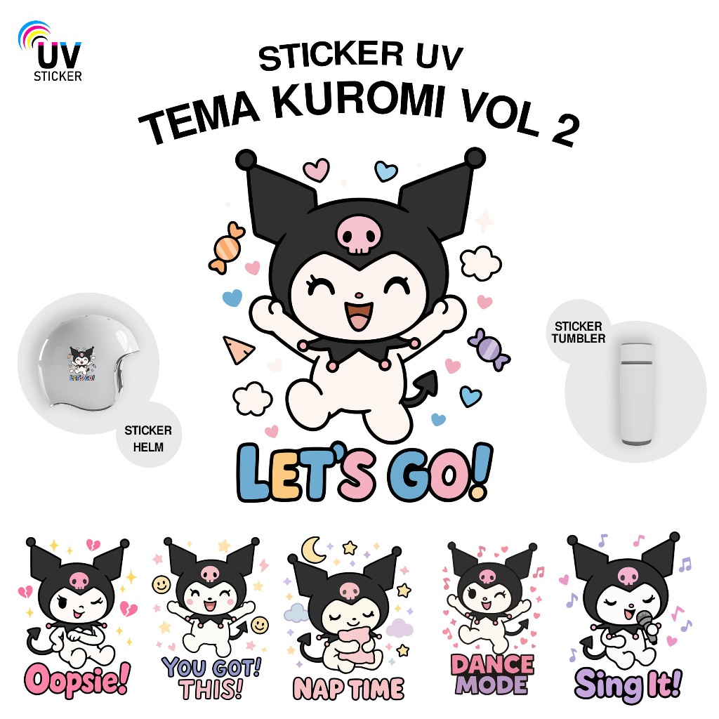 UV STICKER - KUROMI THEME VOL 2 | UV STICKERS, MOTORCYCLE STICKERS, CAR ...
