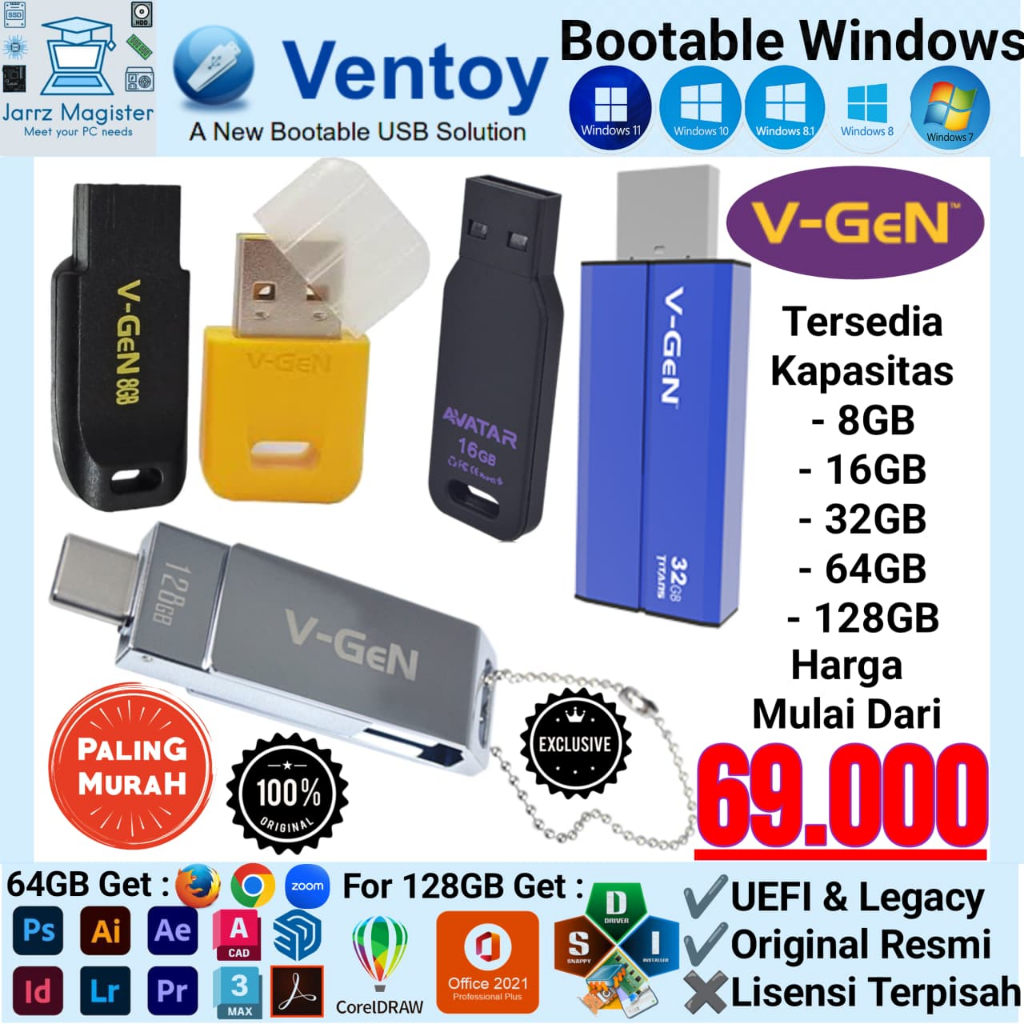 Speedometer Bootable Windows 10 11 8.1 8.0 7 XP Brand V-Gen Via Ventoy ...
